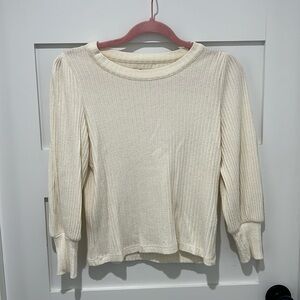 Madewell slightly cropped light cream sweater